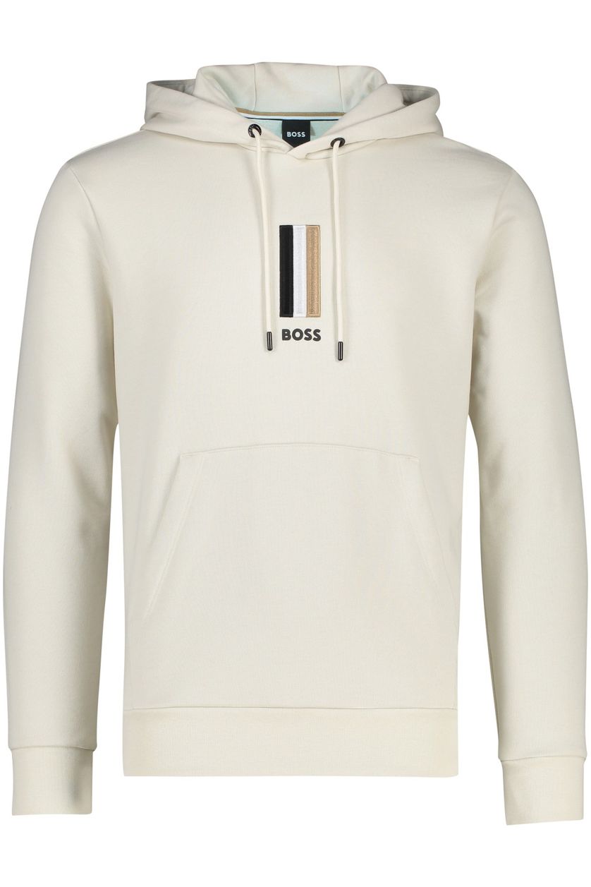 Hugo Boss sweater beige effen katoen hoodie 