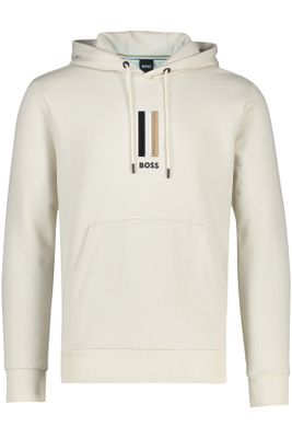Hugo Boss sweater Hugo Boss beige effen katoen hoodie 
