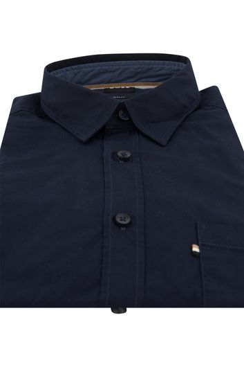 Hugo Boss casual overhemd  slim fit donkerblauw effen katoen