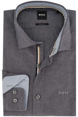 Hugo Boss Hugo Boss casual overhemd  wijde fit blauw effen katoen