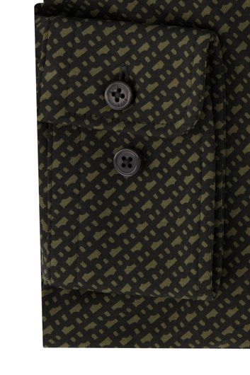Hugo Boss casual overhemd  slim fit groen geprint katoen