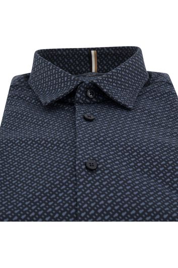 casual overhemd Hugo Boss  donkerblauw geprint katoen slim fit 