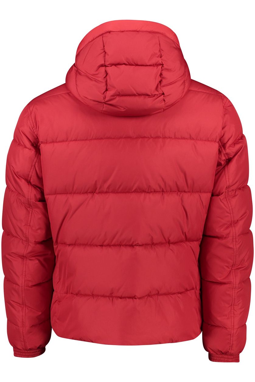 Hugo Boss winterjas rood normale fit effen rits + knoop