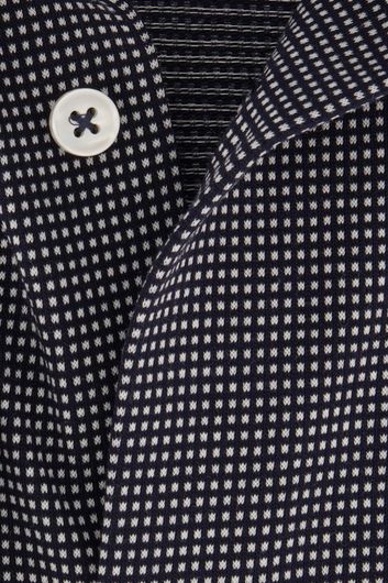 business overhemd Hugo Boss donkerblauw geprint katoen slim fit 