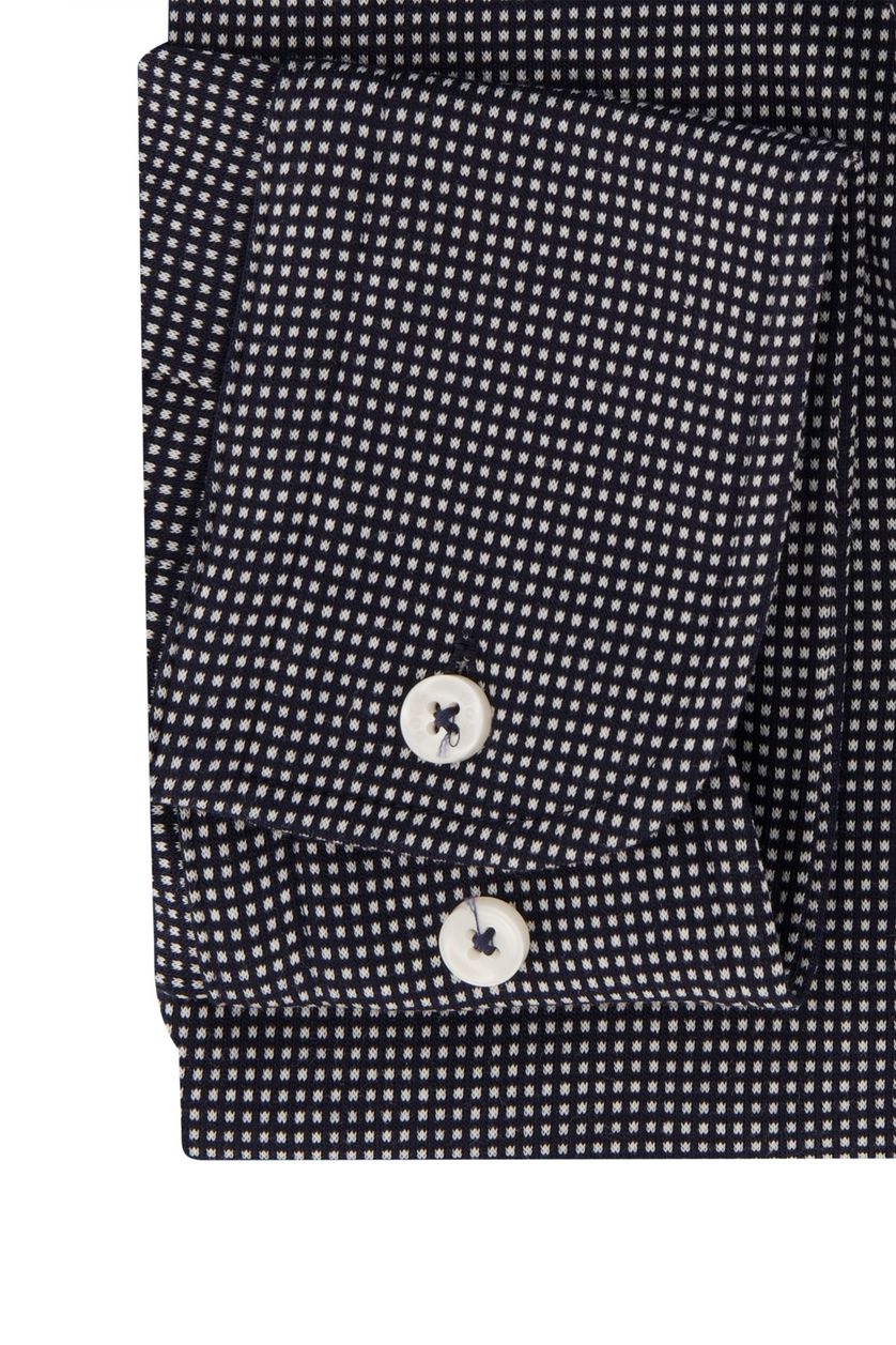 Hugo Boss business overhemd donkerblauw geprint katoen slim fit