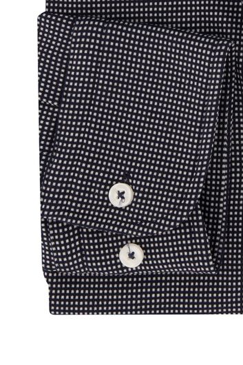 Hugo Boss business overhemd slim fit donkerblauw geprint katoen