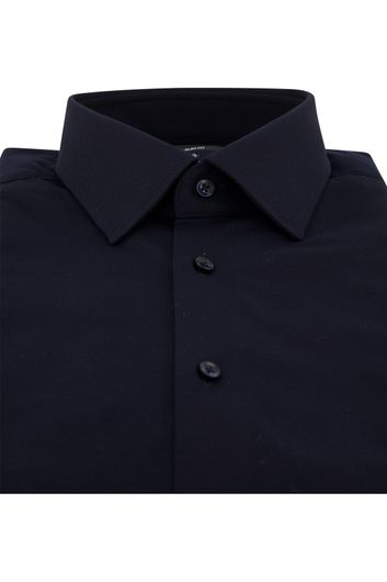 business overhemd Hugo Boss  donkerblauw effen katoen slim fit 
