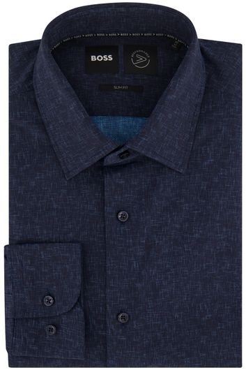 business overhemd Hugo Boss  donkerblauw effen  slim fit 