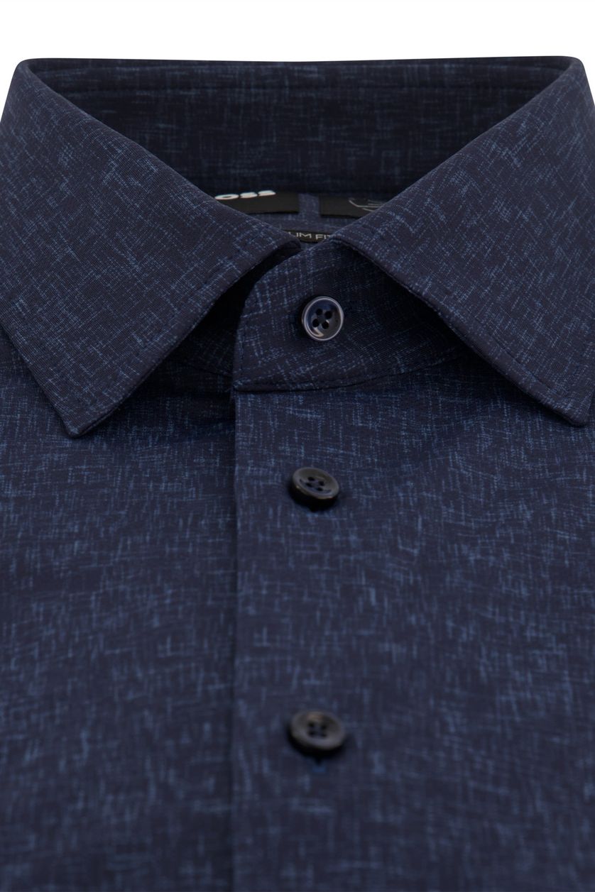 Hugo Boss business overhemd  donkerblauw effen  slim fit