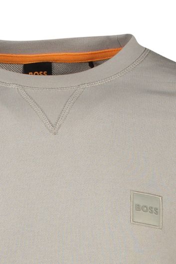 Hugo Boss sweater ronde hals beige effen katoen