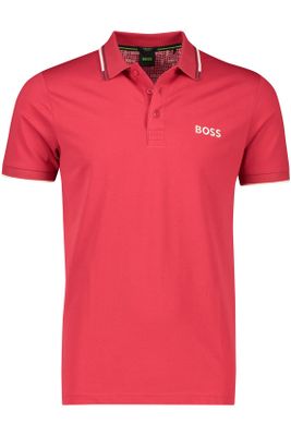 Hugo Boss polo Hugo Boss rood effen katoen normale fit