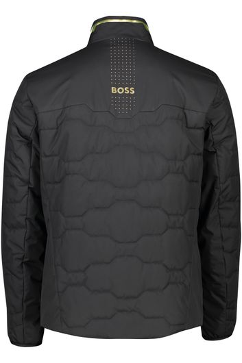 Hugo Boss winterjas zwart effen rits kort model