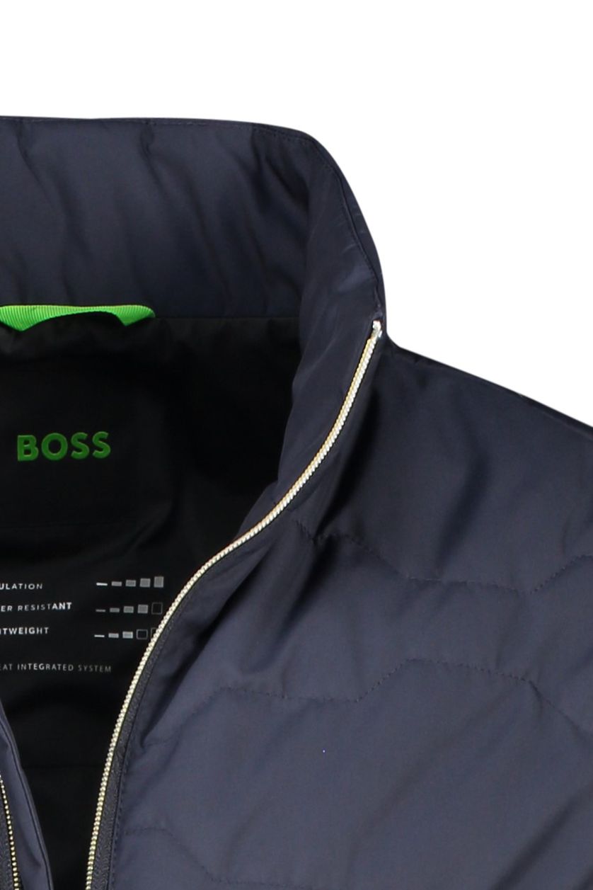 Hugo Boss winterjas rits donkerblauw zakken