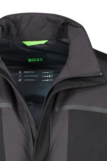 Hugo Boss winterjas zwart effen rits normale fit 