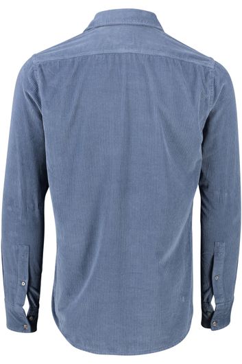 casual overhemd Relegant Hugo Boss  blauw effen katoen wijde fit 