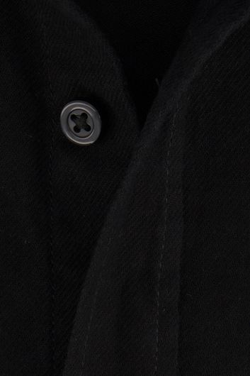 casual overhemd Hugo Boss zwart effen katoen wijde fit 