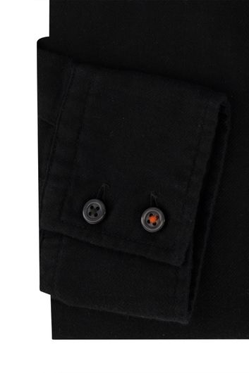 Hugo Boss casual overhemd wijde fit zwart effen katoen
