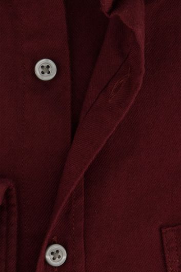 Hugo Boss casual overhemd normale fit bordeaux effen katoen