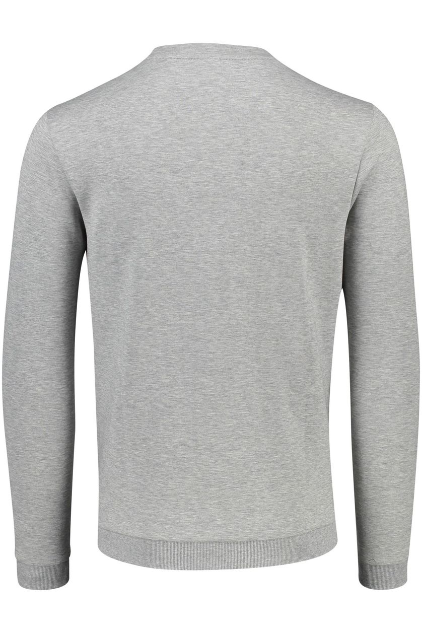 Hugo Boss sweater grijs uni katoen ronde hals 