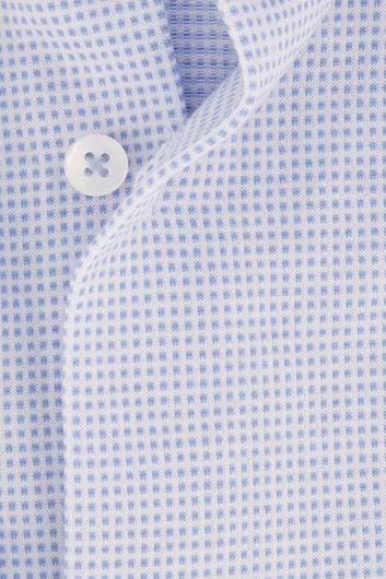 business overhemd Hugo Boss lichtblauw geprint katoen slim fit 