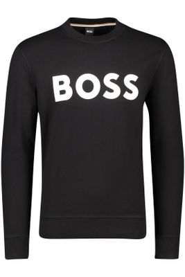 Hugo Boss Hugo Boss sweater zwart geprint katoen ronde hals Stadler