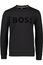 sweater Hugo Boss zwart effen katoen ronde hals 