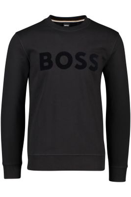 Hugo Boss Zwarte Hugo Boss sweater uni ronde hals