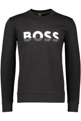 Hugo Boss Hugo Boss sweater zwart effen katoen ronde hals 