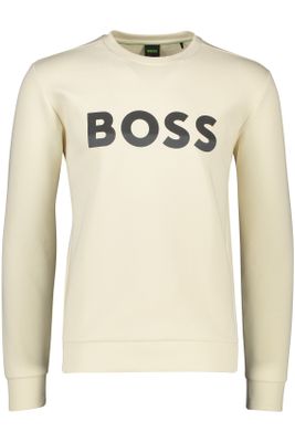 Hugo Boss Hugo Boss sweater ronde hals wit effen katoen