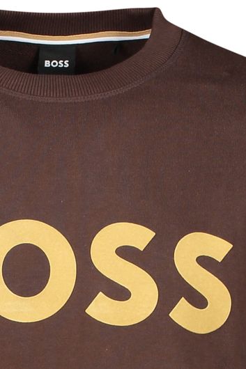 sweater Hugo Boss bruin geprint katoen 