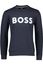 sweater Hugo Boss donkerblauw effen katoen ronde hals 