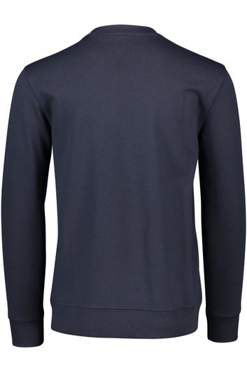 Hugo Boss sweater ronde hals donkerblauw effen katoen