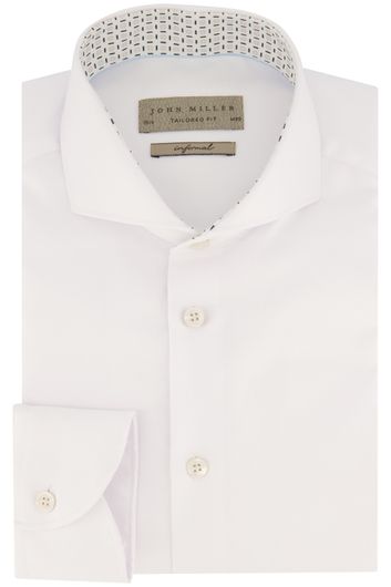 John Miller overhemd wit effen tailored fit cutaway boord