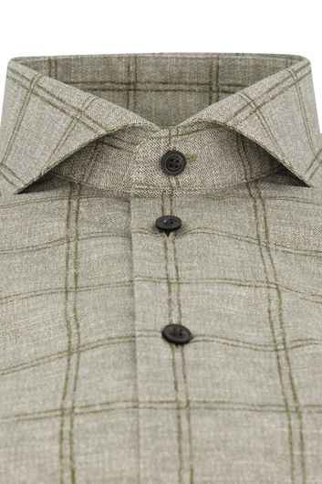 business overhemd John Miller Tailored Fit groen geruit katoen slim fit 