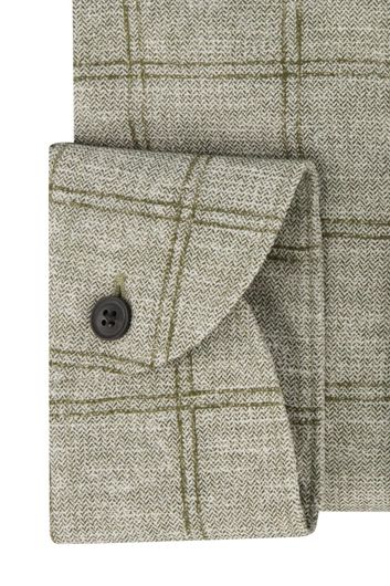 John Miller business overhemd John Miller Tailored Fit normale fit groen geruit katoen