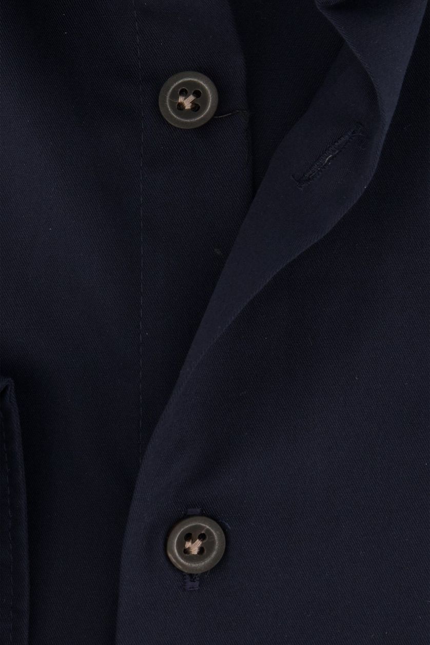Tailored fit John Miller overhemd informal donkerblauw