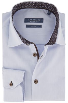 Ledub Ledub business overhemd strijkvrij Modern Fit New lichtblauw effen