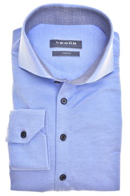 Ledub Ledub business overhemd Modern Fit blauw effen normale fit