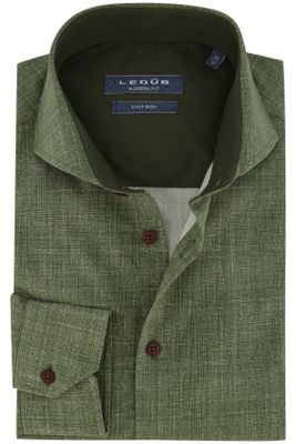 Ledub business overhemd Ledub Modern Fit groen geprint katoen normale fit 