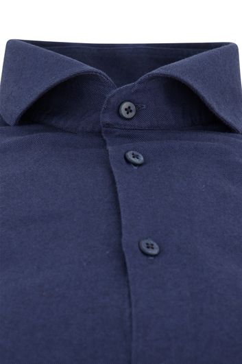 business overhemd Ledub Modern Fit blauw effen katoen normale fit 