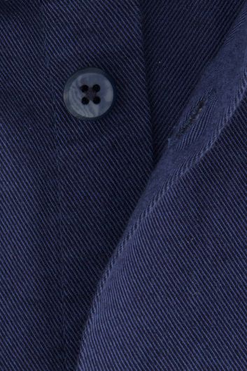 Ledub business overhemd Modern Fit normale fit blauw effen katoen