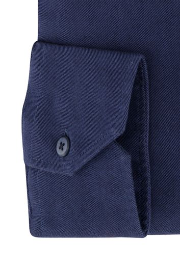 business overhemd Ledub Modern Fit blauw effen katoen normale fit 