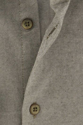 business overhemd Ledub Modern Fit grijs effen katoen normale fit 