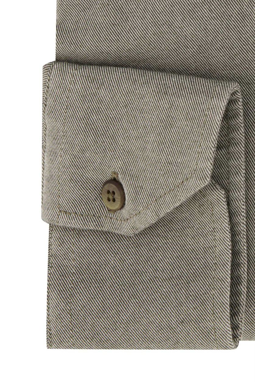 Ledub business overhemd Modern Fit grijs effen katoen normale fit