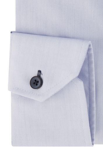 Ledub overhemd mouwlengte 7 Modern Fit New normale fit lichtblauw contrastboord effen katoen
