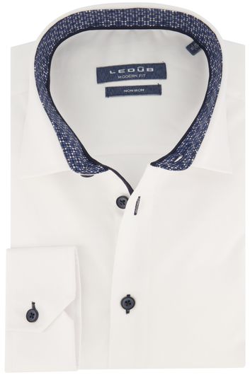 Ledub Modern Fit new overhemd mouwlengte 7 wit
