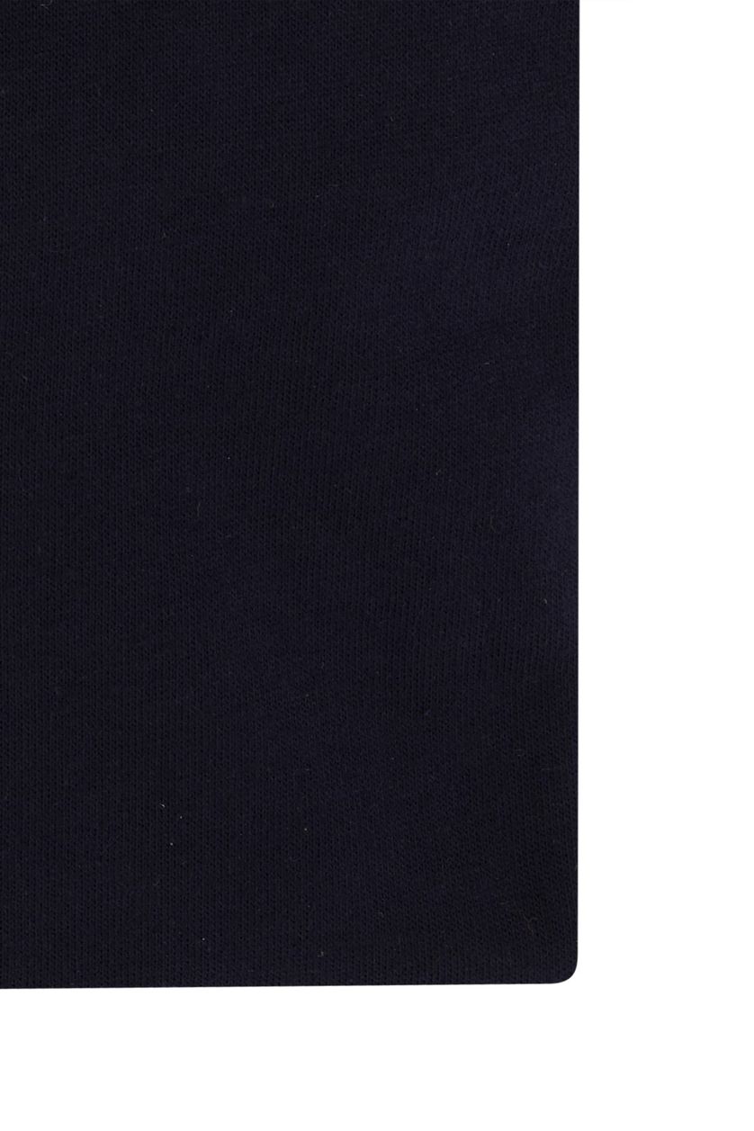 Ledub overhemd mouwlengte 7 donkerblauw effen katoen normale fit