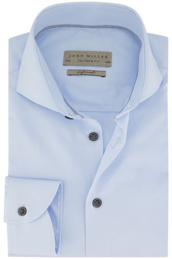 business overhemd John Miller blauw effen katoen normale fit 