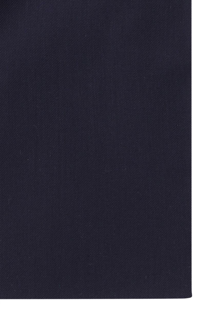Ledub overhemd zakelijk Modern Fit New donkerblauw effen katoen