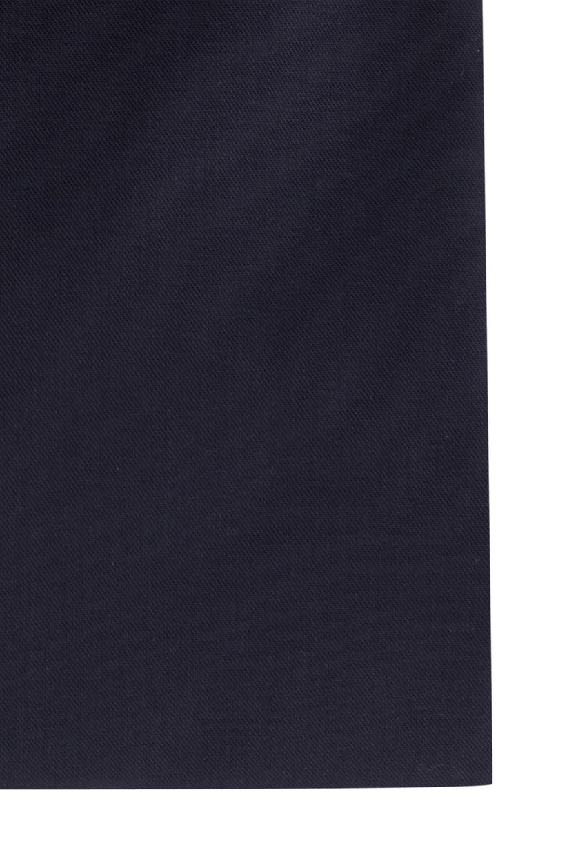 Zakelijk Modern Fit Ledub overhemd donkerblauw effen katoen normale fit